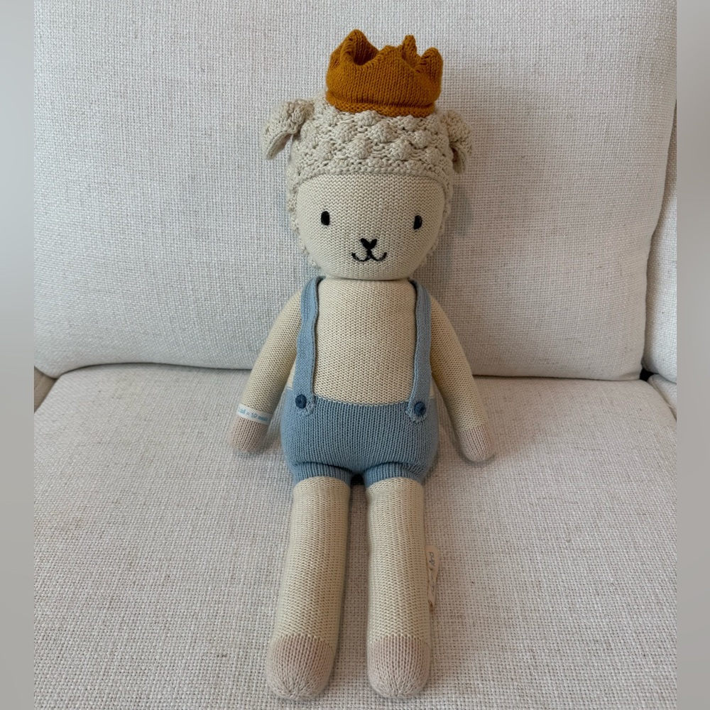 Cuddle + kind Sebastian The Lamb Stuffed Animal 20" Hand-Knit Doll